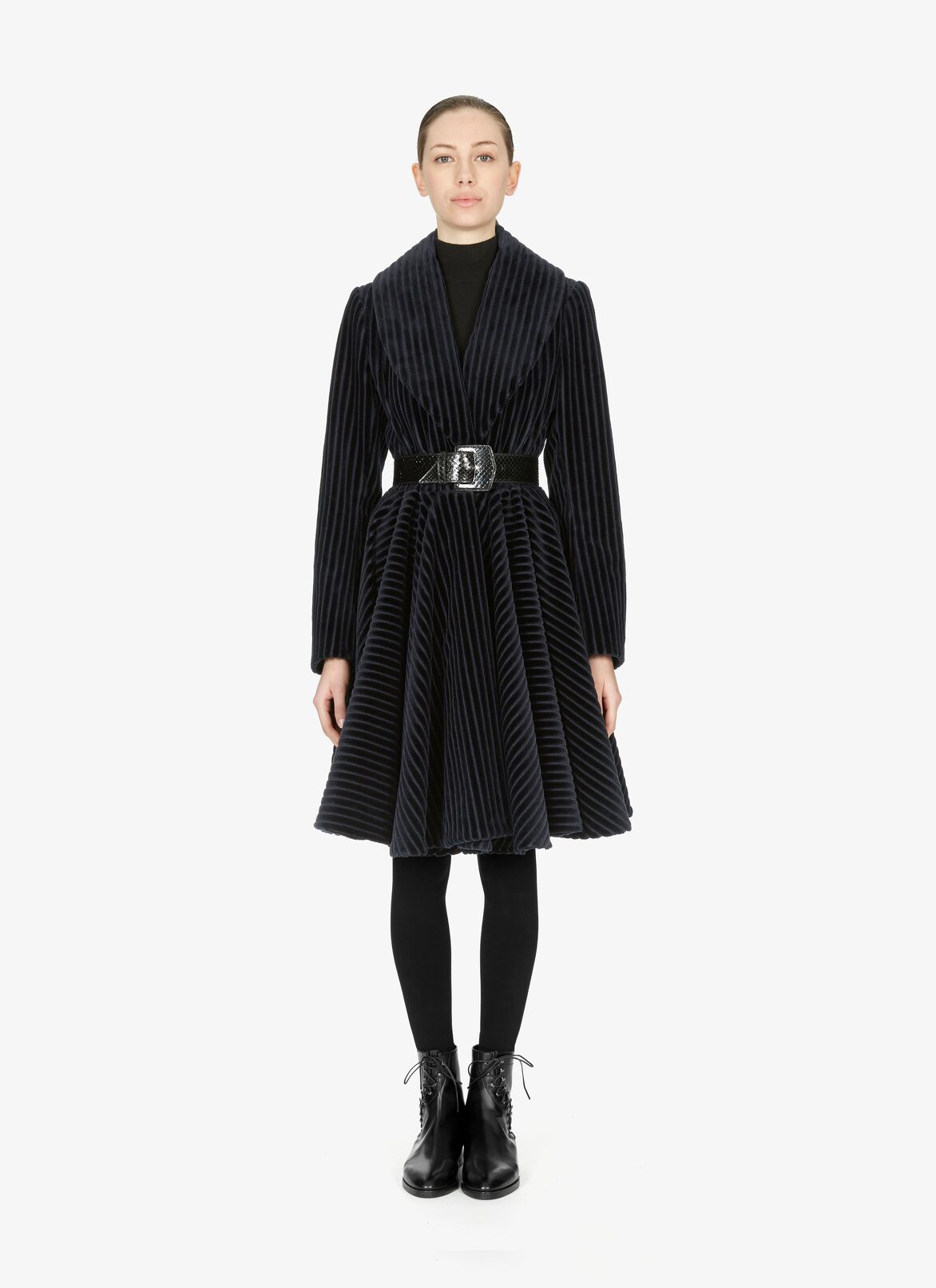 COAT VELOURS COTELE MAXI NIGHT ALAÏA NIGHT BLUE COAT VELOURS COTELE MAXI NIGHT